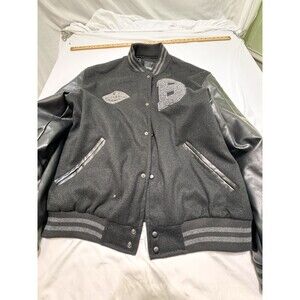 Varsity jacket Embroidered Logo Size XXL Hunter Story Fashion Black NY Champs